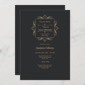 マスターItスタイリッシュエンブレム卒業招待状 招待状 (正面/裏面)