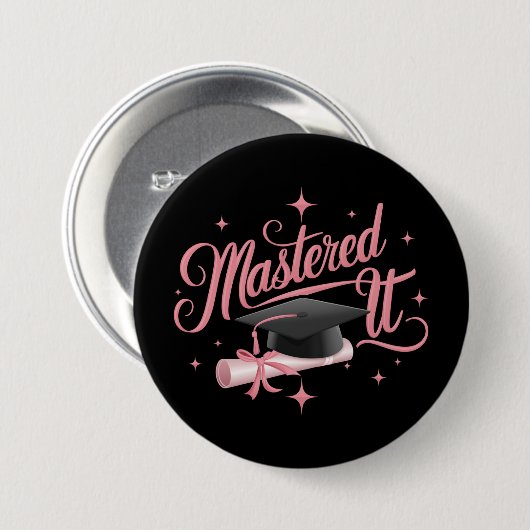 マスターItマスターズ学位MBA卒業 缶バッジ (正面&裏面)