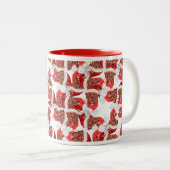 マスティフおもしろいフランスのクリスマスパターン ツートーンマグカップ (正面右)