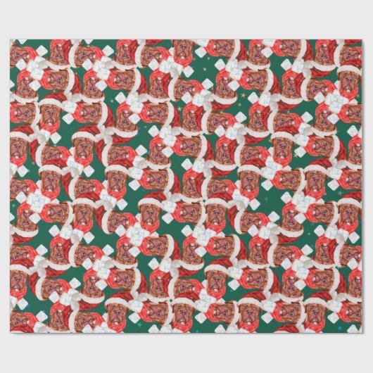 マスティフおもしろいフランスのクリスマスパターン ラッピングペーパー (フラット)