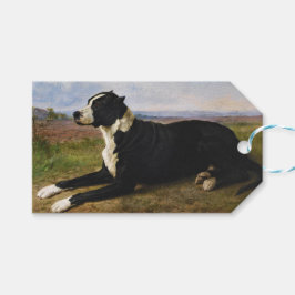 マスティフとラブラドールのミックス犬の肖像画（ローザ・ボヌール画） ギフトタグ