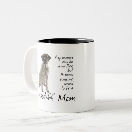 マスティフのお母さんのマグ ツートーンマグカップ (正面左)