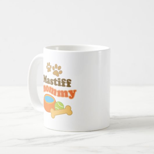 マスティフのお母さん犬の品種ギフト コーヒーマグカップ (正面左)