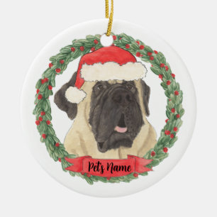 マスティフのクリスマスオーナメントをオリジナルで セラミックオーナメント