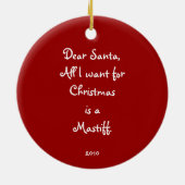 マスティフの子犬のオーナメント セラミックオーナメント (裏面)