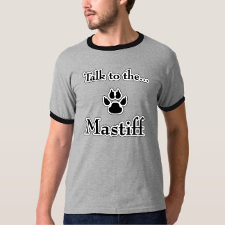 マスティフの黒いTシャツに話す Tシャツ