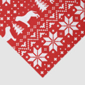 マスティフはクリスマスパターン赤のシルエットを描きます 薄葉紙 (詳細)