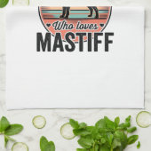 マスティフを愛する物理教師のヴィンテージ犬Tシャツ_1 キッチンタオル (折り畳み)
