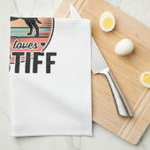 マスティフを愛する物理教師のヴィンテージ犬Tシャツ_1 キッチンタオル (四つ折り)