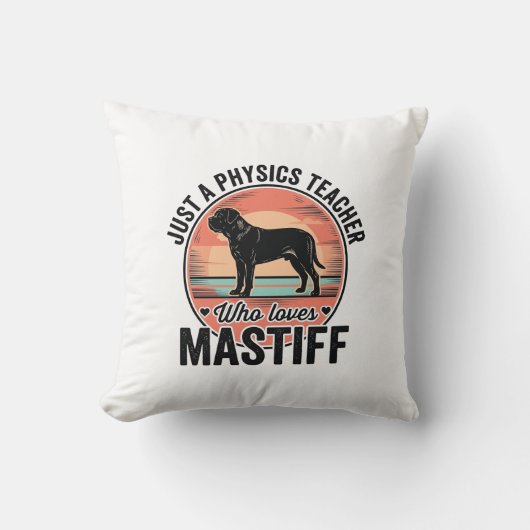 マスティフを愛する物理教師のヴィンテージ犬Tシャツ_1 クッション (正面)