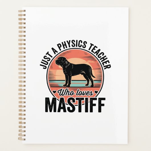 マスティフを愛する物理教師のヴィンテージ犬Tシャツ_1 プランナー手帳 (正面)
