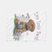 マスティフドッグママフローラ フリースブランケット (正面(横))