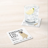 マスティフパーソナライズされたドッグ結婚ズ スクエアペーパーコースター (インサイチュ)