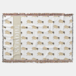 マスティフパーソナライズされたピンク&ホワイト スローブランケット