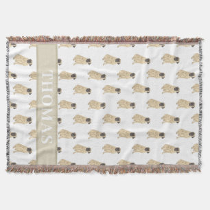 マスティフパーソナライズされたピンク&ホワイト スローブランケット