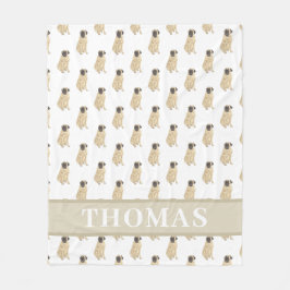 マスティフパーソナライズされたピンク&ホワイト フリースブランケット