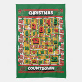 マスティフフランスのカウントダウンクリスマス降臨カレンダー キッチンタオル (縦)