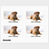 マスティフフランスのデッドパンドッグメリークリスマスステッカー 長方形シール (シート)