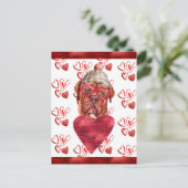 マスティフフランスのハートドッグ恋人バレンタインギフト シーズンポストカード (スタンド正面)