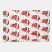 マスティフフランスの犬がクリスマスを育てる キッチンタオル (横)