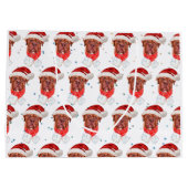 マスティフフランスの犬がクリスマスを育てる ラージペーパーバッグ (裏面)