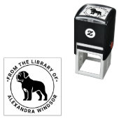 マスティフ犬のスタンディングシルエット図書館の本の名前 セルフインキングスタンプ (インサイチュ)