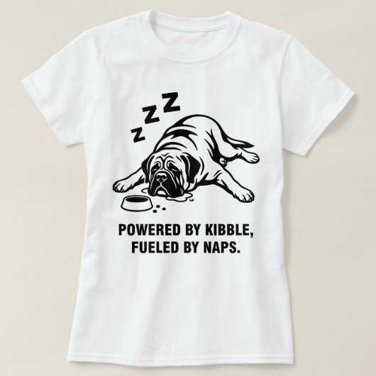 マスティフ犬の面白い怠け者デザイン Tシャツ (デザイン正面)