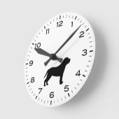 マスティフ犬はシルエットを育てる ラウンド壁時計 (傾斜)