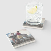 マスティフ犬を飼った少年たち(by Francisco Goya) ストーンコースター (横)