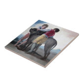 マスティフ犬を飼った少年たち(by Francisco Goya) タイル (側面)