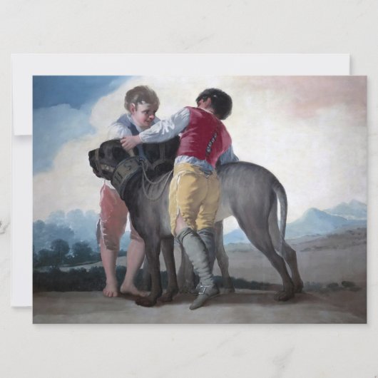 マスティフ犬を飼った男の子 カード (正面)