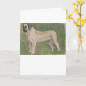 マスティフ犬グリーティングカード カード (黄色い花)