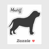 マスティフ犬シルエットビニールシール シール (シート)