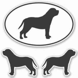 マスティフ犬シルエットビニールステッカーセット シール