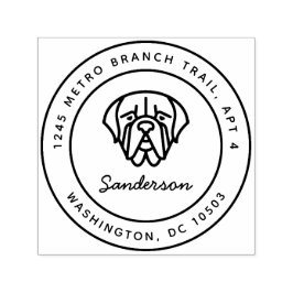 マスティフ犬差出人住所スタンプ自己インク セルフインキングスタンプ