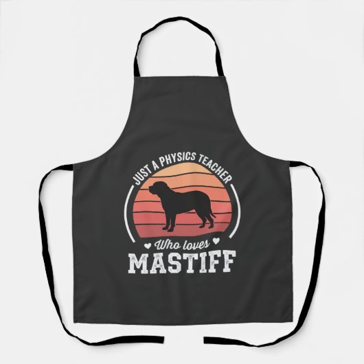 マスティフ 物理教師 犬好き エプロン (正面)