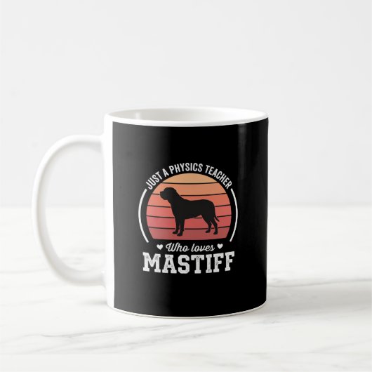 マスティフ 物理教師 犬好き コーヒーマグカップ (左)