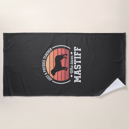 マスティフ 物理教師 犬好き ビーチタオル (正面)