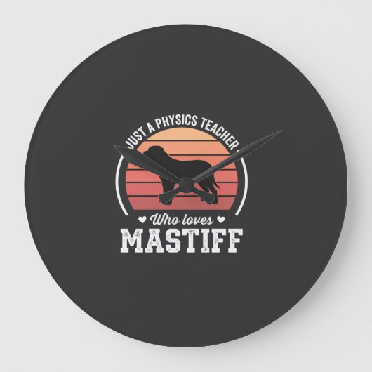 マスティフ 物理教師 犬好き ラージ壁時計 (正面)