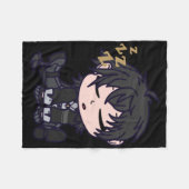 マストローバーチビ(小さくかわいく書いた感じ)ワザーリングウェーブステッカー フリースブランケット (正面(横))