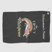 マスパーソナライズされたウイスパーラダーク魚釣りタオル ゴルフタオル (横)