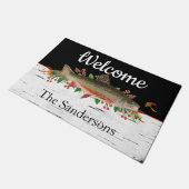 マスパーソナライズされたフライ釣り歓迎フォーマット ドアマット (アングル)