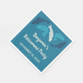 マスパーソナライズされた魚釣り退職パーティー スタンダードランチョンナプキン (角)