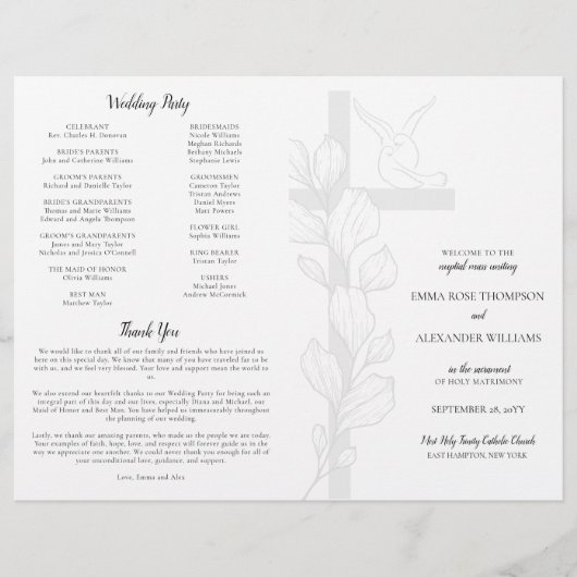 マスプログラム結婚でカトリックの儀式を行う (正面)