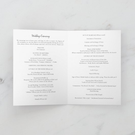 マスプログラム結婚でカトリックの儀式を行う プログラム (内部)