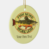 マスユーモアのあるフライ釣り セラミックオーナメント (右)