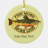 マスユーモアのあるフライ釣り セラミックオーナメント (正面)