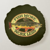 マスユーモアのある魚釣り ラウンドクッション (裏面)