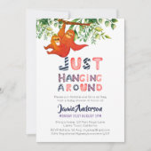 マスロスジャストぶら下がったブルーのまわりに男の赤ちゃん 招待状 (正面)