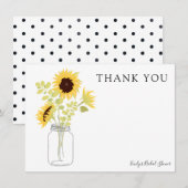 マスンジャーに入ったひまわり 感謝の気持ちを込めて 招待状 (正面/裏面)